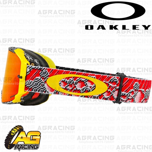 Oakley Airbrake MX Goggles Dazzle Dyno Red Yellow with Prizm Torch Lens Motocross Enduro