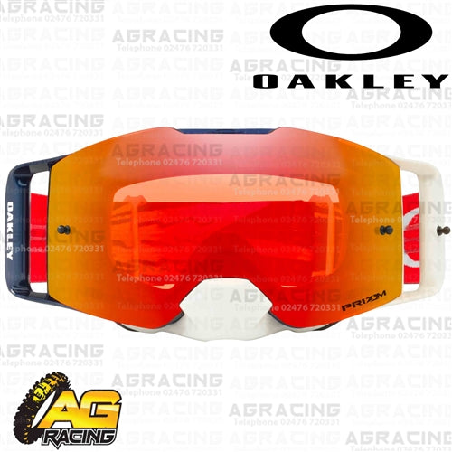 Oakley Front Line MX Goggles High Voltage Red Navy with Prizm Torch Lens Motocross Enduro