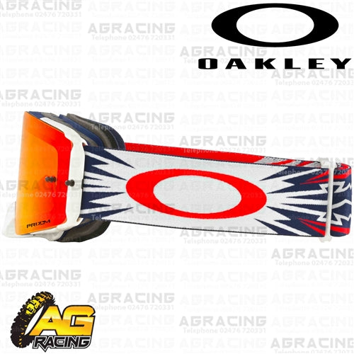Oakley Front Line MX Goggles High Voltage Red Navy with Prizm Torch Lens Motocross Enduro