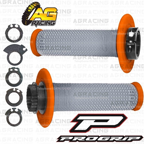ProGrip 708 Twist Grips with 5 Cams Grey Orange Motocross Enduro Quad ATV