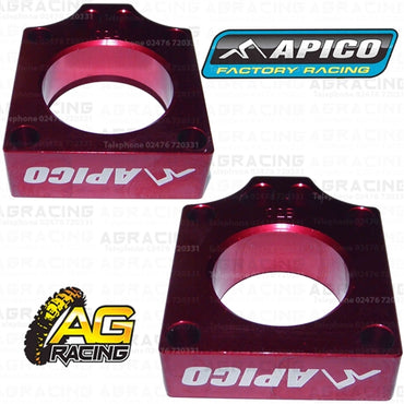 Apico Red Rear Chain Adjuster Axle Blocks For Honda CR 125R 2002-2007 Motocross Enduro