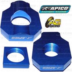 Apico Blue Rear Chain Adjuster Axle Blocks For KTM EXC-F 350 SIx Days 2012-2018 Motocross Enduro