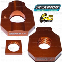 Apico Orange Rear Chain Adjuster Axle Blocks For KTM SX-F 350 2011-2012 Motocross Enduro