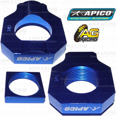 Apico Blue Rear Chain Adjuster Axle Blocks For KTM SX 125 2013-2018 Motocross Enduro