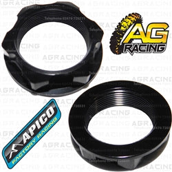 Apico Black Headstock Steering Stem Nut For Honda CR 250 2001-2007 Motocross Enduro