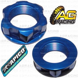Apico Blue Headstock Steering Stem Nut For Kawasaki KLX 250 1998-2013 Motocross Enduro