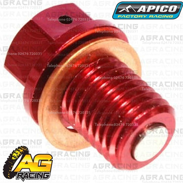 Apico Red Magnetic Sump Drain Bolt Plug M12x15mmx1.5 For Honda CR 85 2003-2007