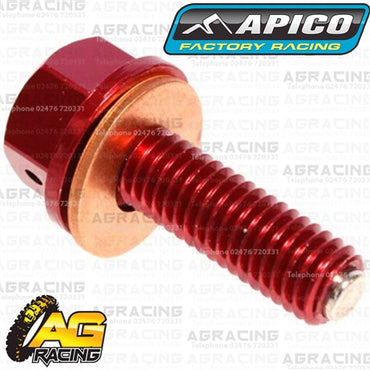 Apico Red Magnetic Sump Drain Bolt Plug M8x25mmx1.25 For Honda CRF 250R 2004-2009