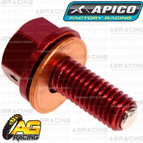 Apico Red Magnetic Sump Drain Bolt Plug M8x20mmx1.25 For Honda CRF 250R 2010-2017