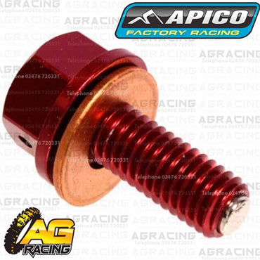 Apico Red Magnetic Sump Drain Bolt Plug M8x20mmx1.25 For Honda CRF 250R 2010-2017
