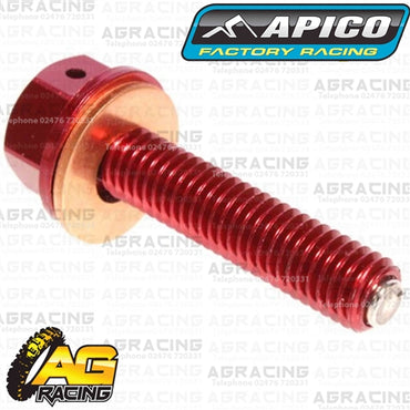 Apico Red Magnetic Sump Drain Bolt Plug M8x35mmx1.25 For Honda CRF 450R 2002-2008