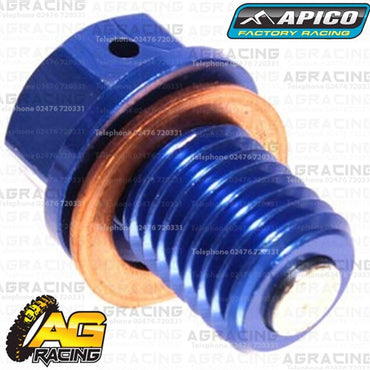 Apico Blue Magnetic Sump Drain Bolt Plug M12x15mmx1.5 For Honda CR 85 2003-2007