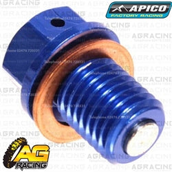 Apico Blue Magnetic Sump Drain Bolt Plug M12x15mmx1.5 For Honda CR 85 RB 2003-2007