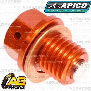 Apico Orange Magnetic Sump Drain Bolt Plug M12x12mmx1.5 For KTM EXC 125 1993-2019