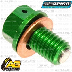 Apico Green Magnetic Sump Drain Bolt Plug M10x15mmx1.5 For Kawasaki KX 450F 2016-2018