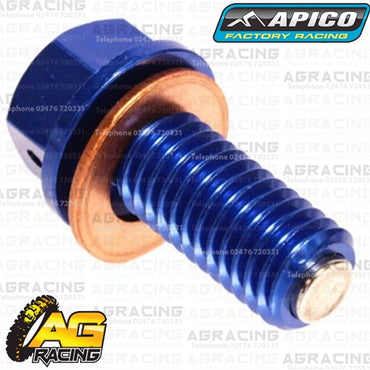 Apico Blue Magnetic Sump Drain Bolt Plug M10x22mmx1.5 For Kawasaki KX 450F 2006-2015