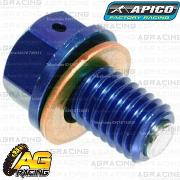 Apico Blue Magnetic Sump Drain Bolt Plug M10x15mmx1.5 For Kawasaki KX 65 2000-2017