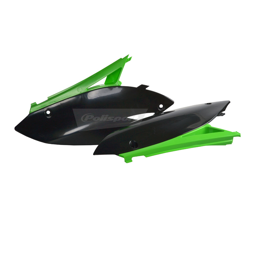 Polisport Side Panels Green 05-Black For Kawasaki KX 250F OEM Color 2009-2012