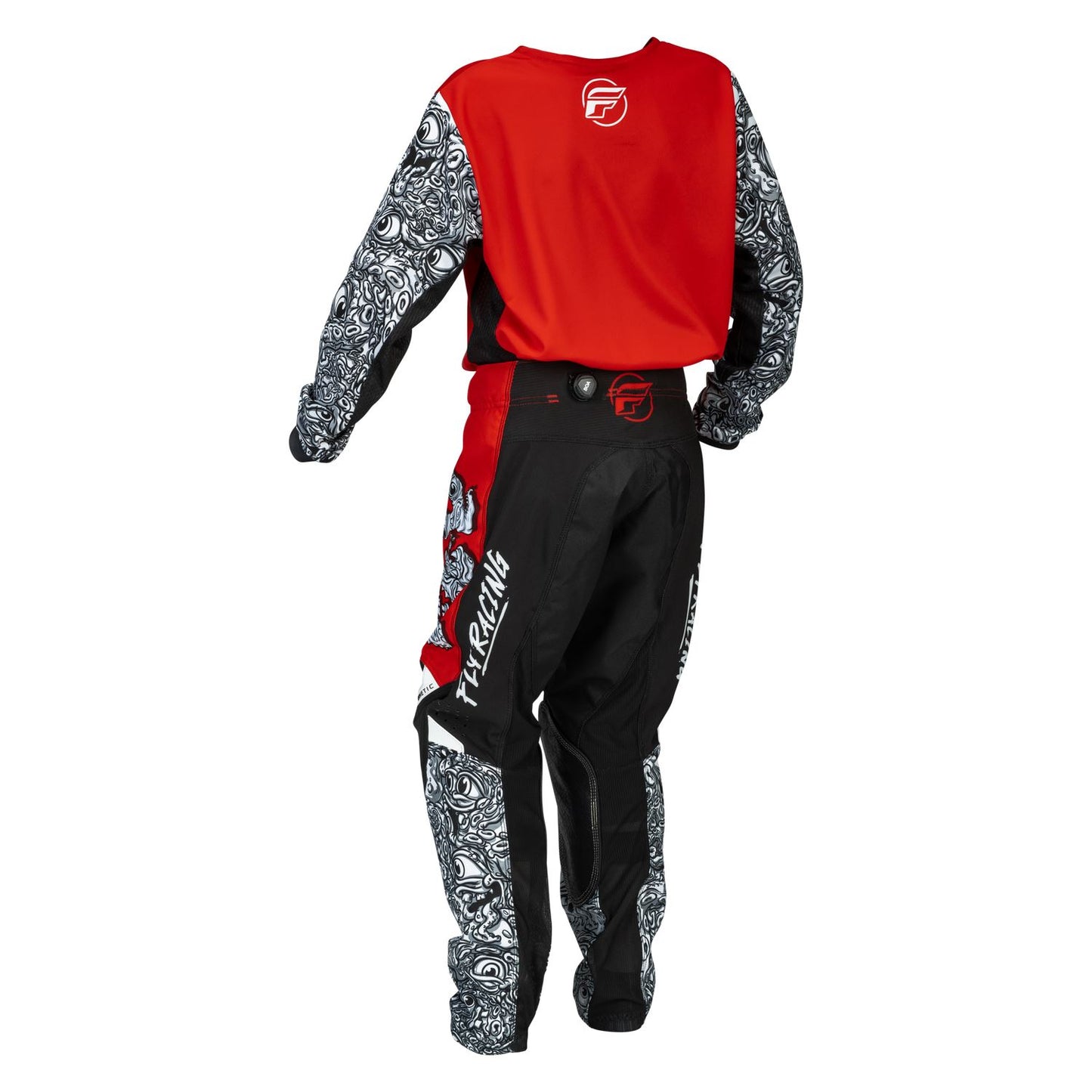 Fly Racing 2026 Motocross Combo Kit Kinetic Mutant Youth  Red White Black