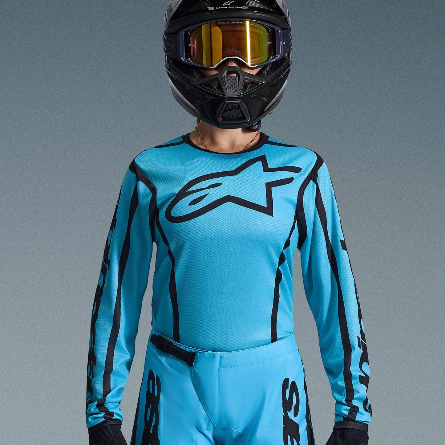 Alpinestars 2026 Womens Stella Fluid Apex Motocross Jersey Tropical Black