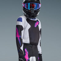 Alpinestars 2026 Youth Fluid Grid Motocross Jersey Black Light Grey Purple