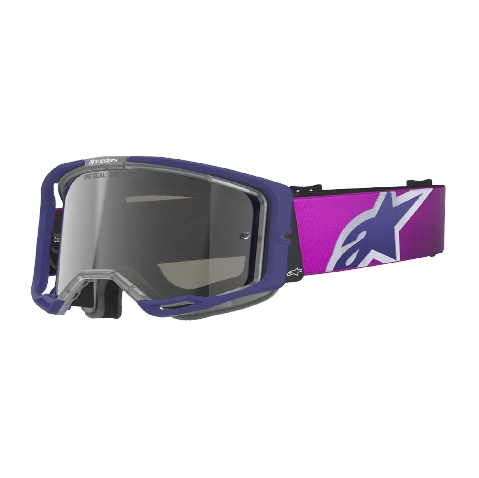 Alpinestars 2026 Vision 8 Corp Motocross Goggles Purple Light Grey Mirror Silver One Size