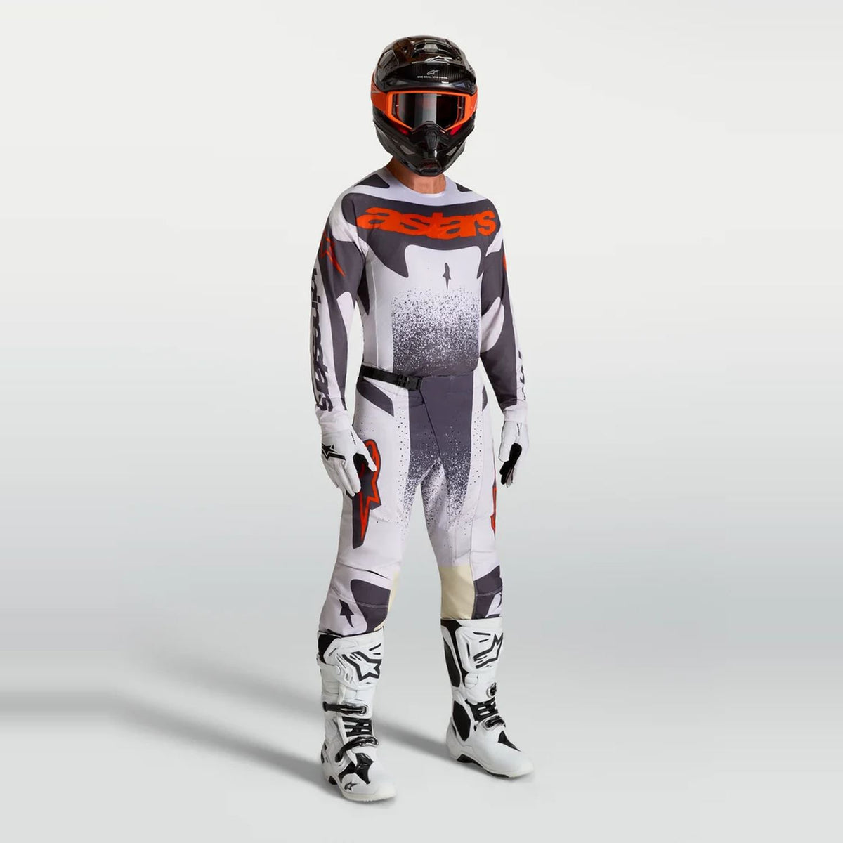 Alpinestars 2027 Techstar Swan MX Combo Kit Light Lilac Dark Gray Red Fluo