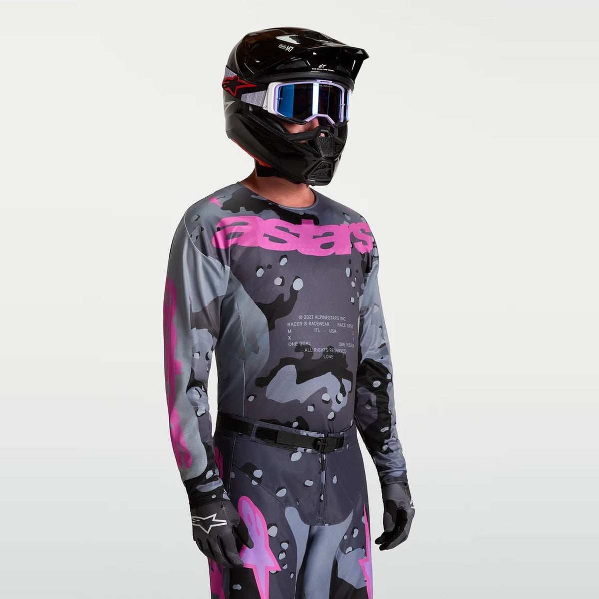Alpinestars 2027 Racer Lone MX Jersey Grey Camo Purple