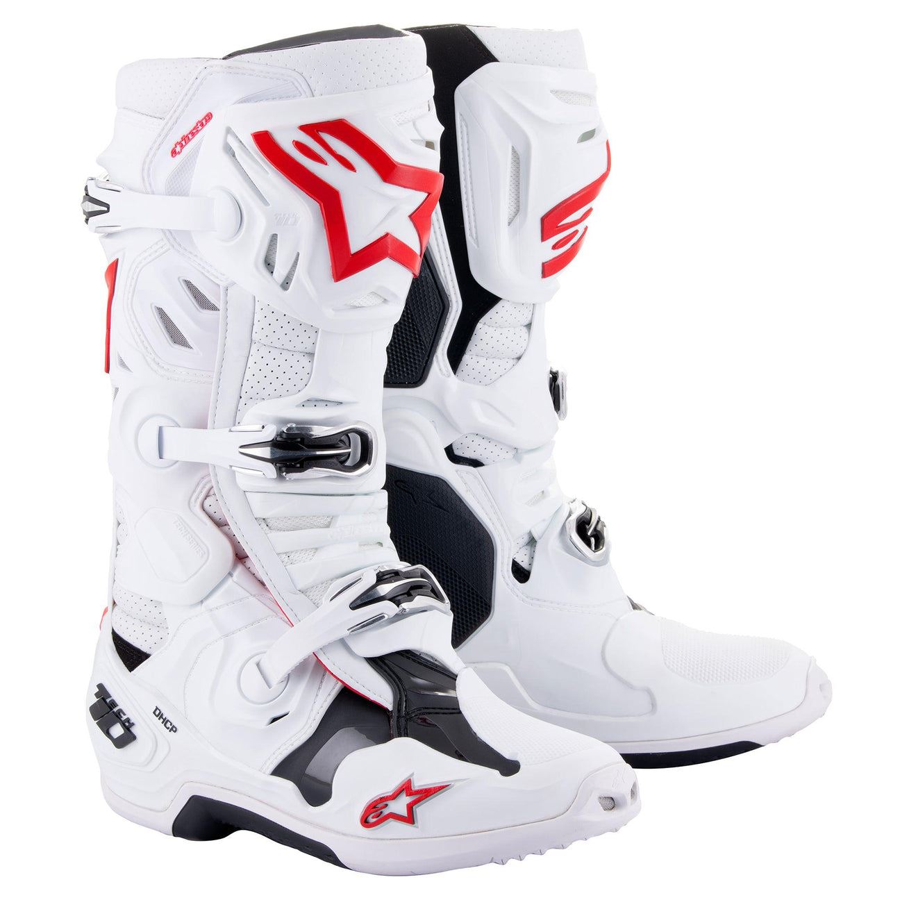 Alpinestars 2025 Tech 10 Supervented Motocross Boots White Bright Red