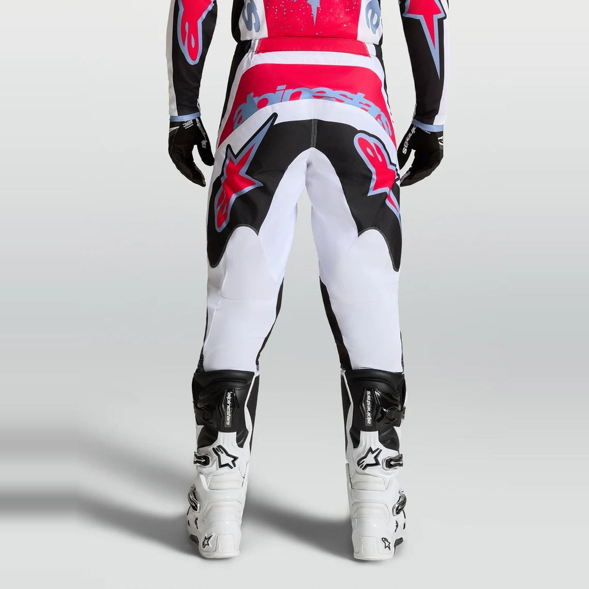Alpinestars 2027 Fluid Drag MX Pants Black White Light Blue Red Fluo