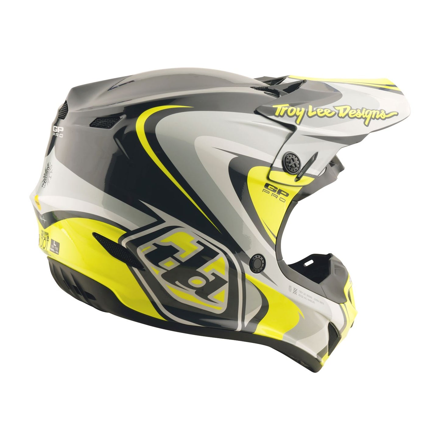 Troy Lee 2026 Motocross Helmet GP PRO Crossover Grey Flo Yellow