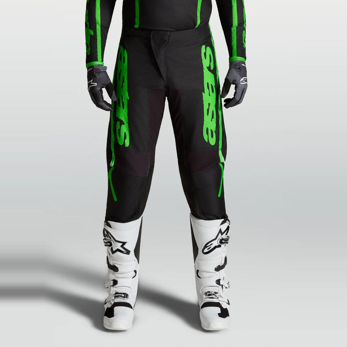 Alpinestars 2027 Fluid Apex MX Pants Black Green Fluo