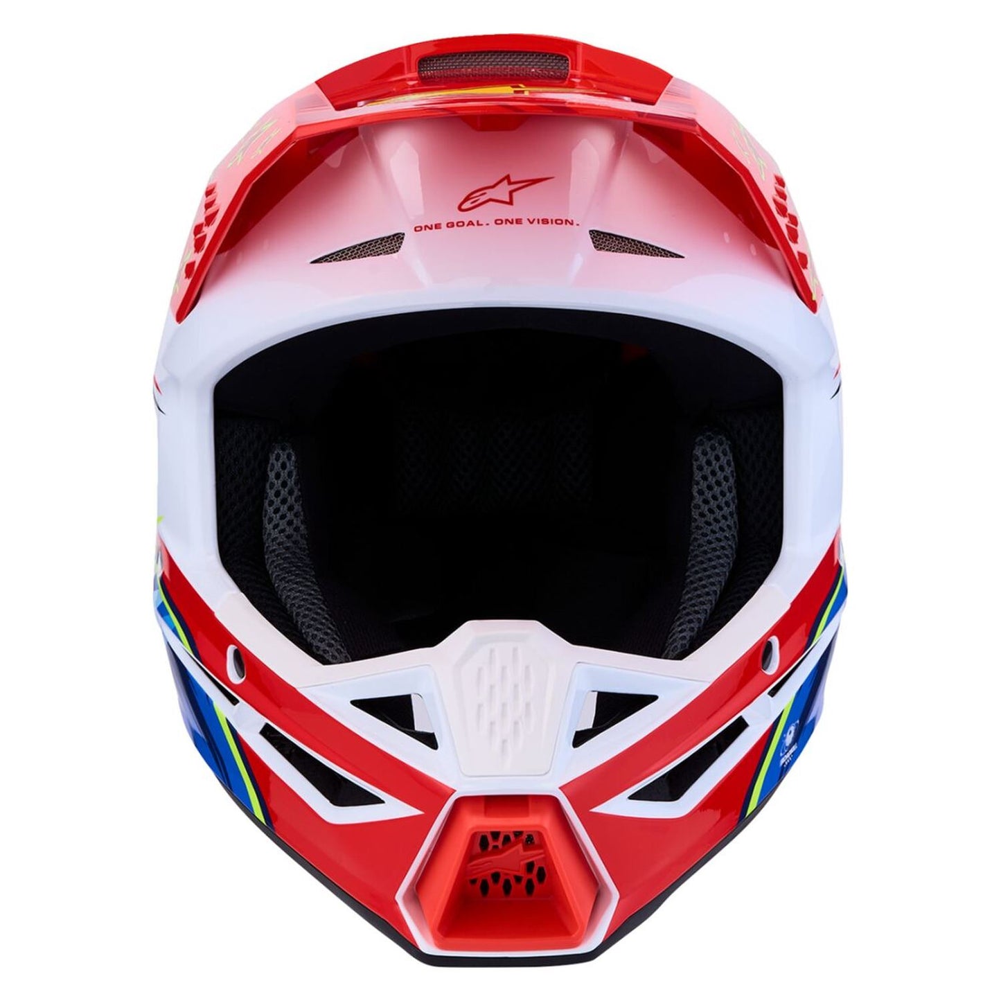 Alpinestars 2027 S-M3 Youth Falcon MX Helmet Red White Blue Yellow Flou