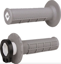 ODI Half Waffle MX Lock-On Grip Set Grey (Soft) For Suzuki RM 250 1995-2008