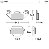 Moto-Master Front Left Nitro Sintered Brake Pads For Suzuki LT 230 S 1985-1988