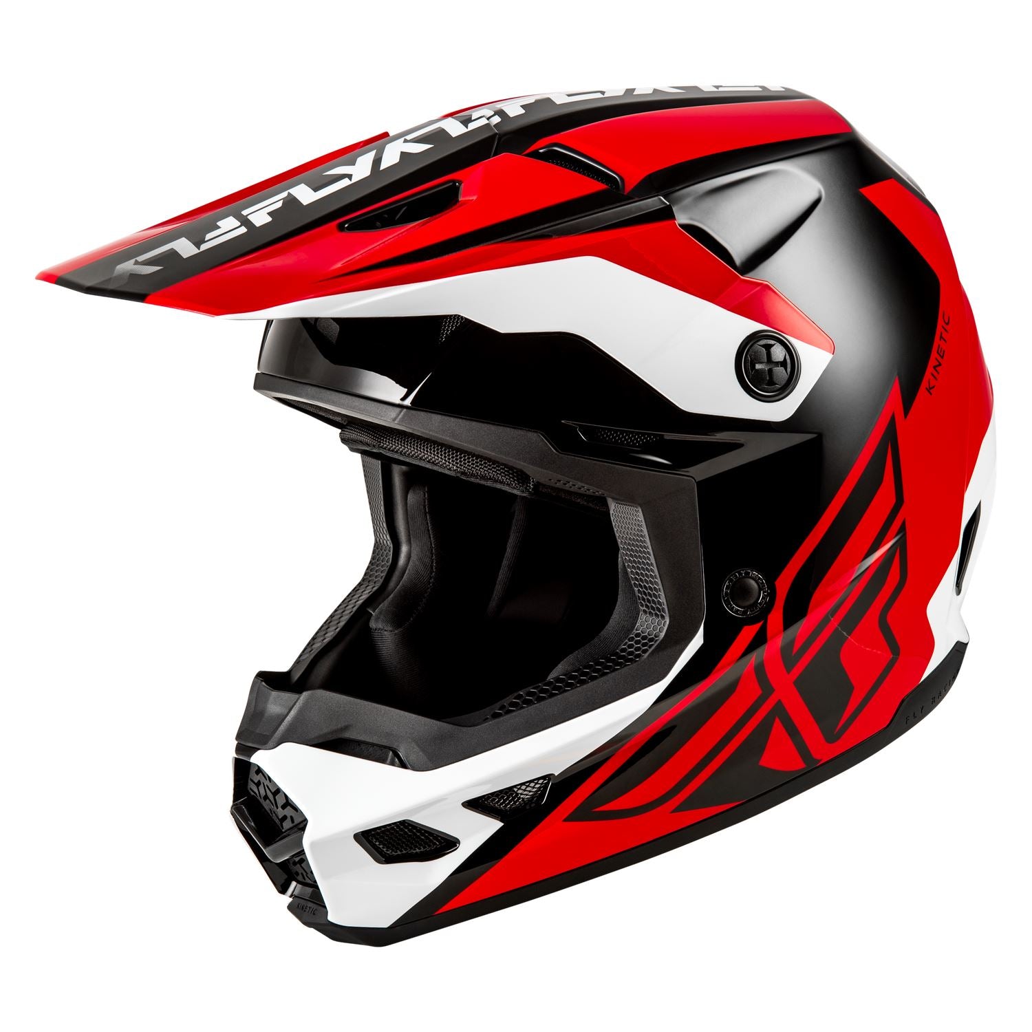Fly Racing 2026 Motocross Helmet Kinetic Crest Red Black White