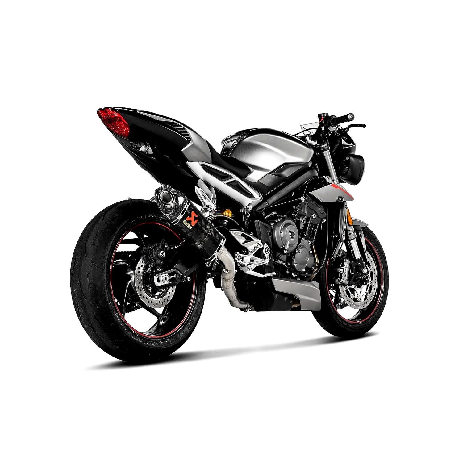 Akrapovic Carbon Fiber Line Slip On Silencer For Triumph STREET TRIPLE 765 R ABS 2017-2020