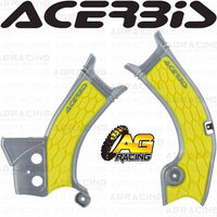 Acerbis X-Grip Frame Protector Guards Grey Yellow For Suzuki RM-Z 450 2018-2024