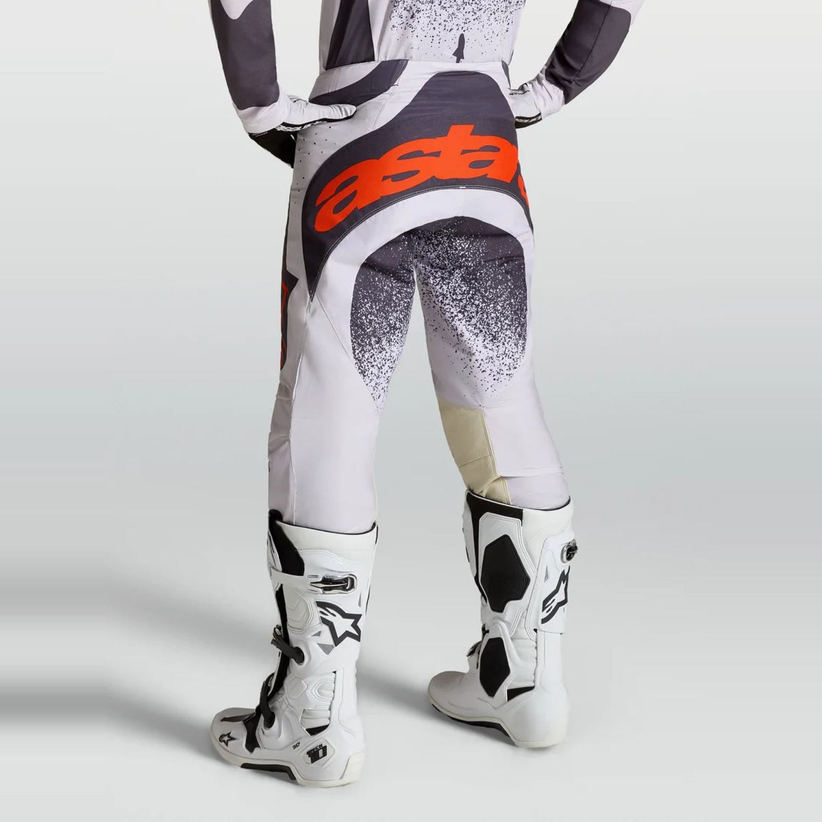 Alpinestars 2027 Techstar Swan MX Pants Light Lilac Dark Gray Red Fluo