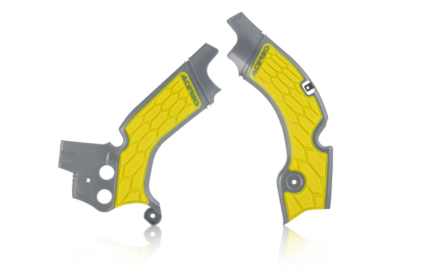 Acerbis X-Grip Frame Protector Guards Grey Yellow For Suzuki RM-Z 450 2008-2017
