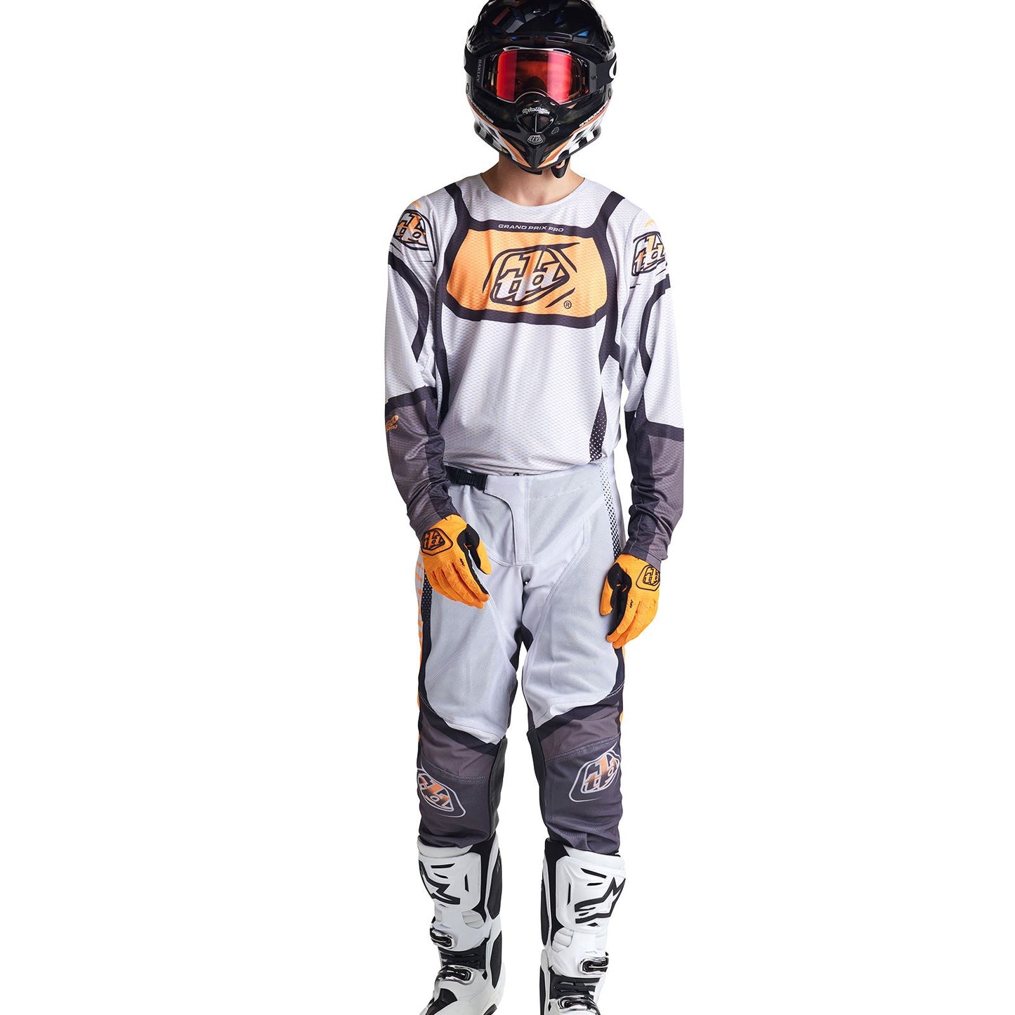 Troy Lee Designs 2025 Motocross Combo Kit GP Pro Air Bands  Grey Neo Orange