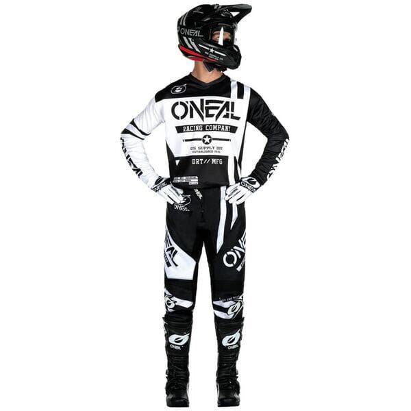 O'Neal 2024 Motocross Combo Kit Element Warhawk Black White