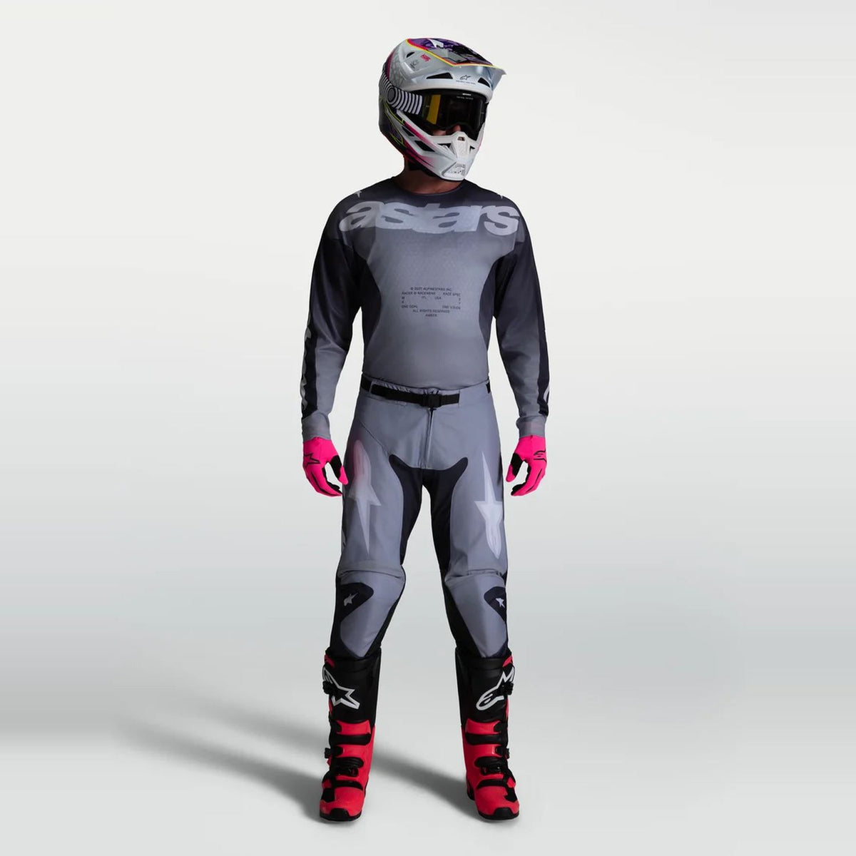 Alpinestars 2027 Racer Amber MX Combo Kit Graystone Cold Gray Light Lilac