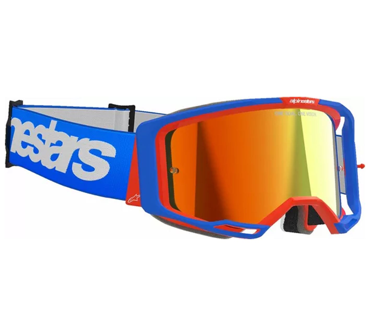 Alpinestars 2025 Goggles Vision 8 Wordmark Blue Orange Mirror Red