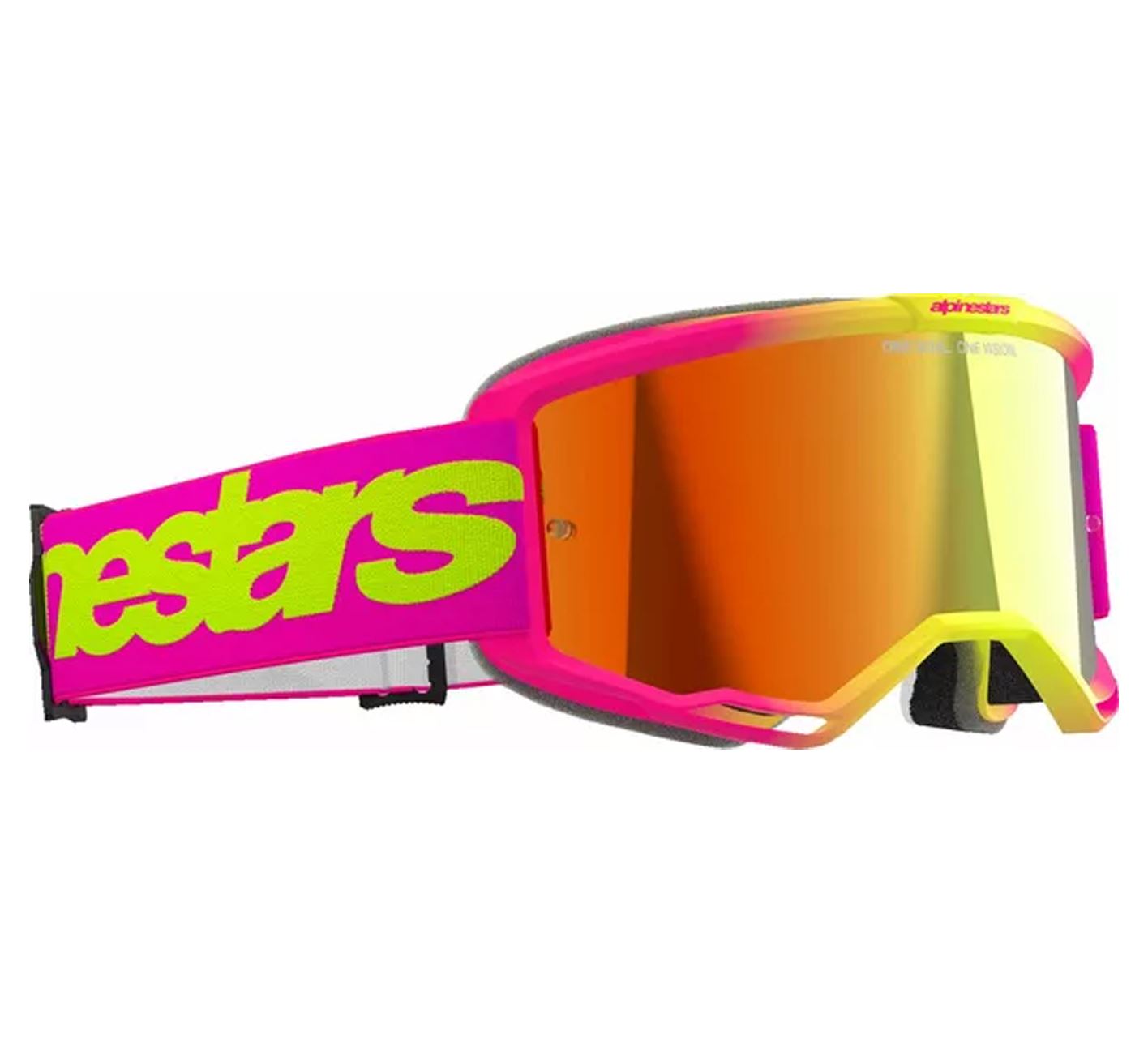 Alpinestars 2025 Goggles Vision 5 Wordmark Pink Yellow Mirror Red