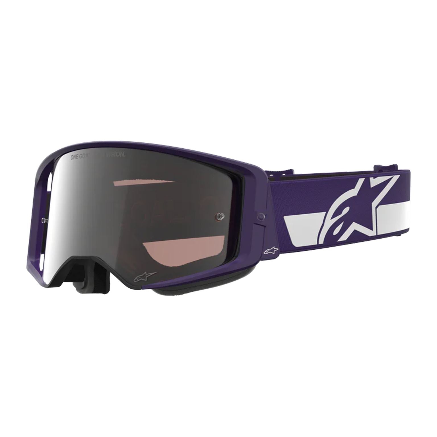 Alpinestars 2026 Supertech Hunter Lawrence Signature Motocross Goggles Purple White Mirror Silver One Size