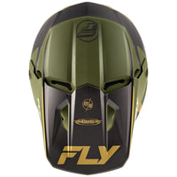 Fly Racing 2025 Kinetic Rally Motocross Helmet Matt Moss Grey Khaki Off-White