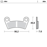 Moto-Master Rear Nitro Sintered Brake Pads For Polaris General 4 1000 2017-2021