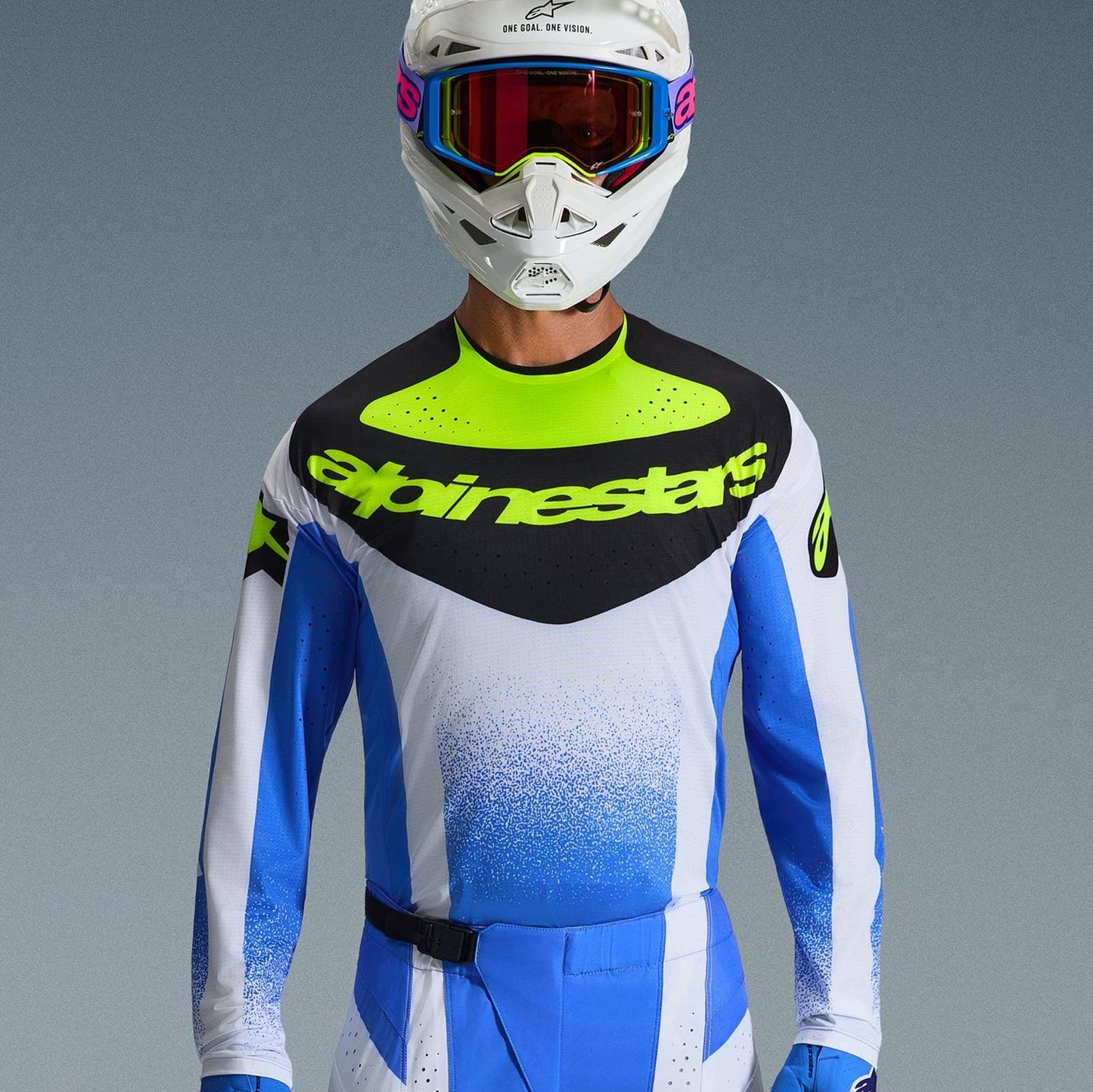 Alpinestars 2026 Techstar Knif Motocross Jersey Ucla Blue Black Yellow Flo
