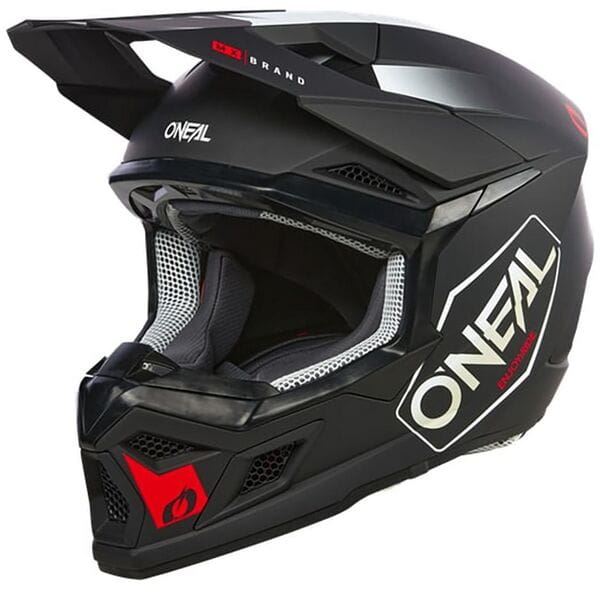 O'Neal 2024 Motocross Helmet 3SRS Hexx V.24 Black White Red